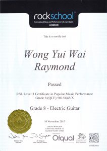 2015 Rockschool Grade RSL Level 3 - Raymond